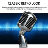 Professional Dynamic Vintage Classic Mic Old Retro Style Metal Grill Microphone Silver Microphone